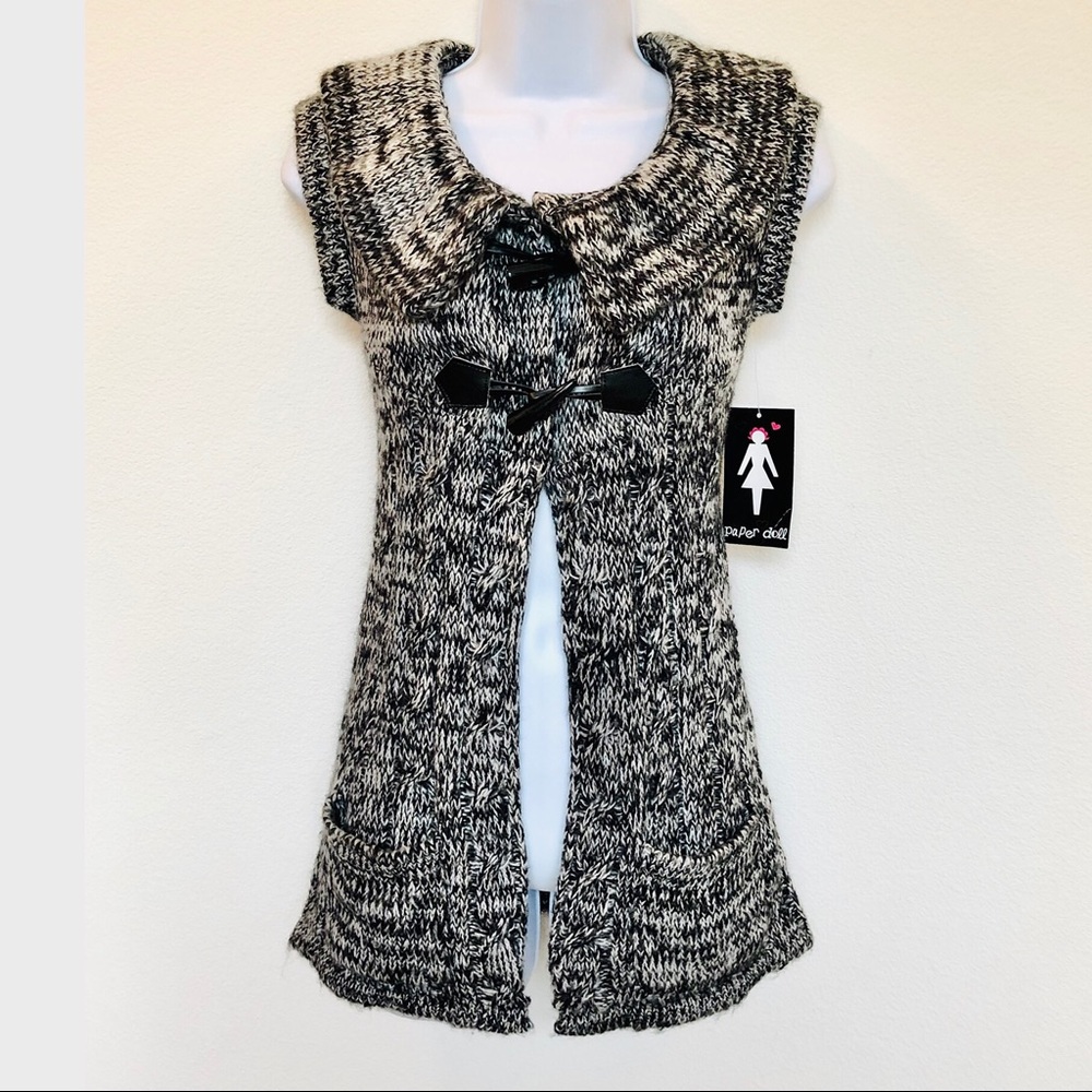 PAPER DOLL⚡️Speckled Knit Cardigan Vest_M